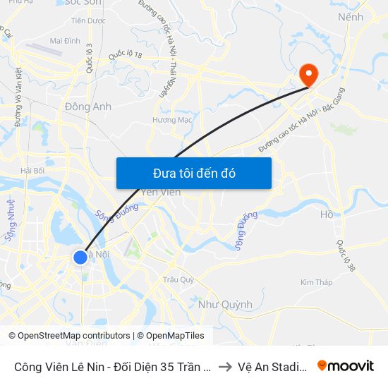 Công Viên Lê Nin - Đối Diện 35 Trần Phú to Vệ An Stadium map