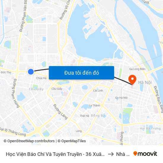 Học Viện Báo Chí Và Tuyên Truyền - 36 Xuân Thủy to Nhà A7 map