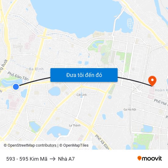 593 - 595 Kim Mã to Nhà A7 map