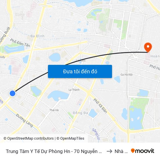 Trung Tâm Y Tế Dự Phòng Hn - 70 Nguyễn Chí Thanh to Nhà A7 map