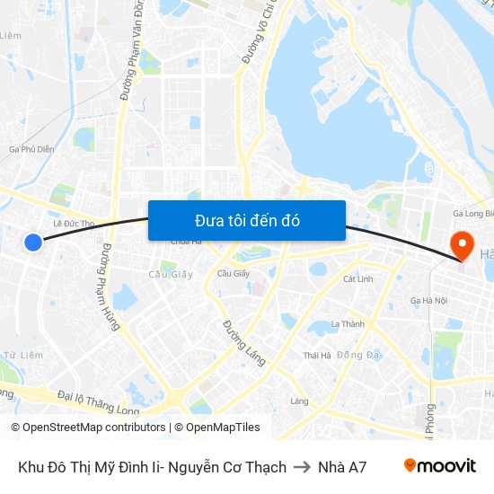 Khu Đô Thị Mỹ Đình Ii- Nguyễn Cơ Thạch to Nhà A7 map