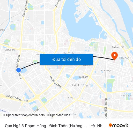 Qua Ngã 3 Phạm Hùng - Đình Thôn (Hướng Đi Phạm Văn Đồng) to Nhà A7 map