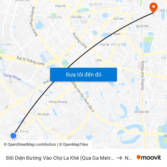 Đối Diện Đường Vào Chợ La Khê (Qua Ga Metro La Khê) - 405 Quang Trung (Hà Đông) to Nhà A7 map