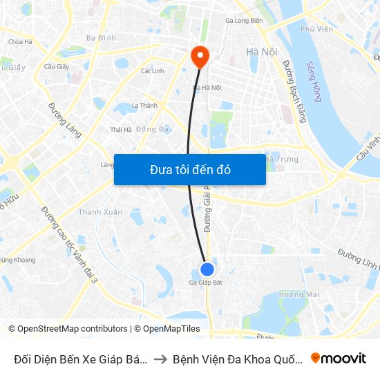 Đối Diện Bến Xe Giáp Bát - Giải Phóng to Bệnh Viện Đa Khoa Quốc Tế Hồng Hà map