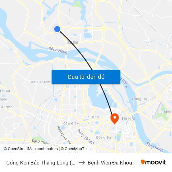 Cổng Kcn Bắc Thăng Long (Gần Cầu Vượt Bộ Hành) to Bệnh Viện Đa Khoa Quốc Tế Hồng Hà map