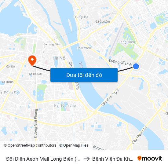 Đối Diện Aeon Mall Long Biên (Cột Điện T4a/2a-B Đường Cổ Linh) to Bệnh Viện Đa Khoa Quốc Tế Hồng Hà map
