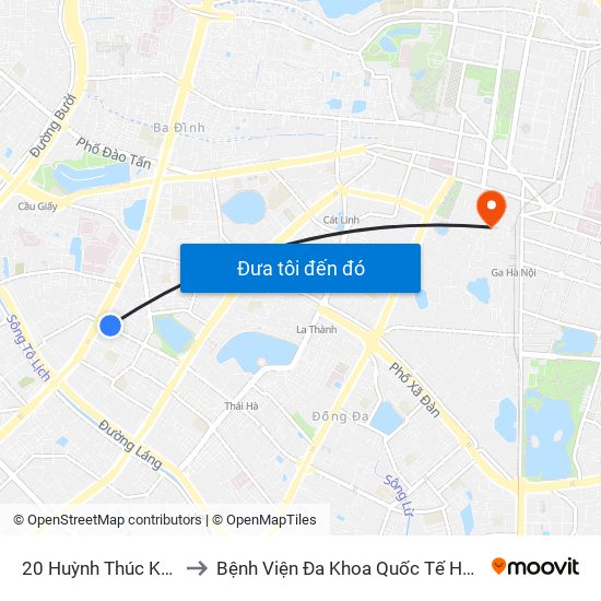 20 Huỳnh Thúc Kháng to Bệnh Viện Đa Khoa Quốc Tế Hồng Hà map