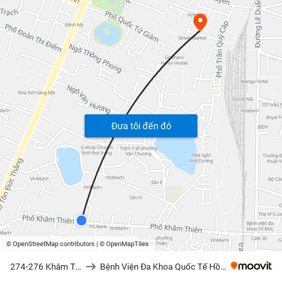 274-276 Khâm Thiên to Bệnh Viện Đa Khoa Quốc Tế Hồng Hà map