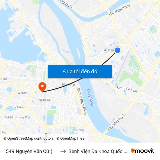 549 Nguyễn Văn Cừ (Cột Trước) to Bệnh Viện Đa Khoa Quốc Tế Hồng Hà map