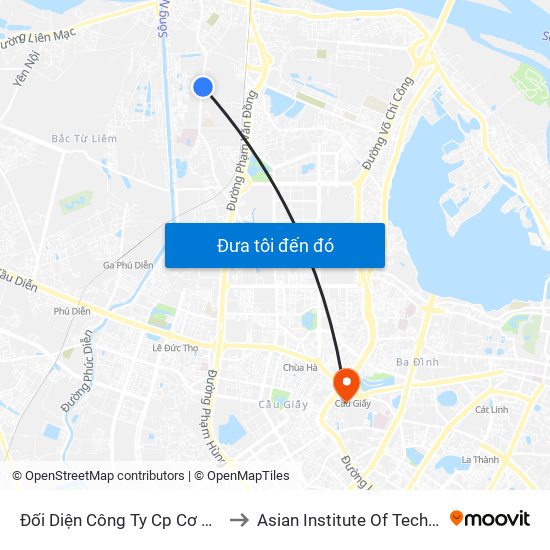 Đối Diện Công Ty Cp Cơ Điện Hn- Đường Đức Thắng to Asian Institute Of Technology Vietnam (Ait-Vn) map