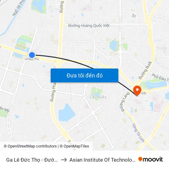 Ga Lê Đức Thọ - Đường Hồ Tùng Mậu to Asian Institute Of Technology Vietnam (Ait-Vn) map