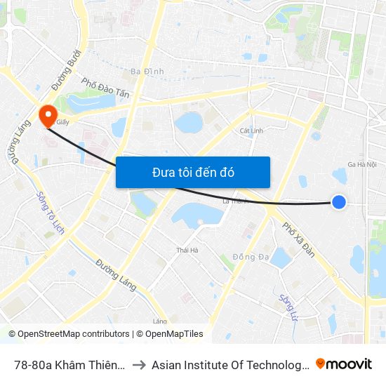 78-80a Khâm Thiên (Đối Diện 71) to Asian Institute Of Technology Vietnam (Ait-Vn) map