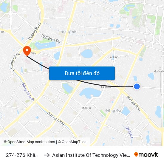 274-276 Khâm Thiên to Asian Institute Of Technology Vietnam (Ait-Vn) map