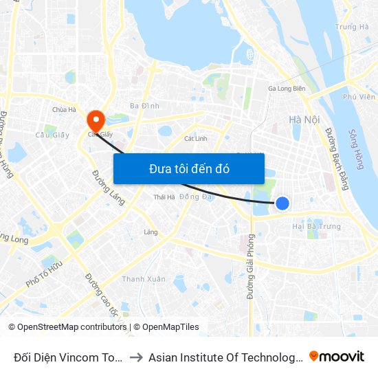 Đối Diện Vincom Tower - Bà Triệu to Asian Institute Of Technology Vietnam (Ait-Vn) map