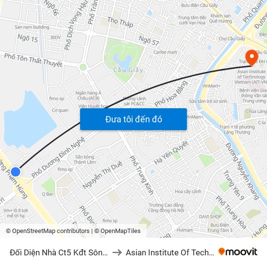 Đối Diện Nhà Ct5 Kđt Sông Đà Mỹ Đình - Phạm Hùng to Asian Institute Of Technology Vietnam (Ait-Vn) map