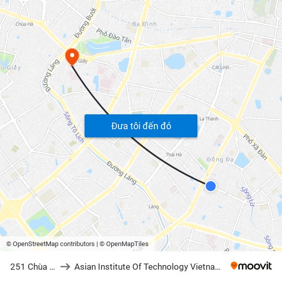 251 Chùa Bộc to Asian Institute Of Technology Vietnam (Ait-Vn) map