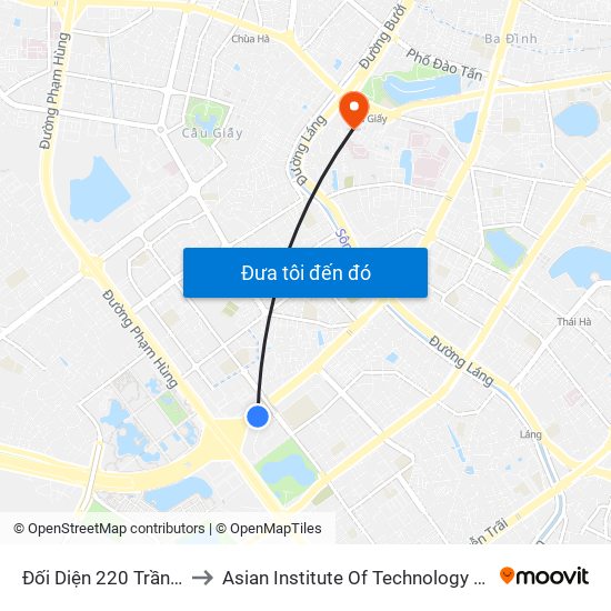 Đối Diện 220 Trần Duy Hưng to Asian Institute Of Technology Vietnam (Ait-Vn) map