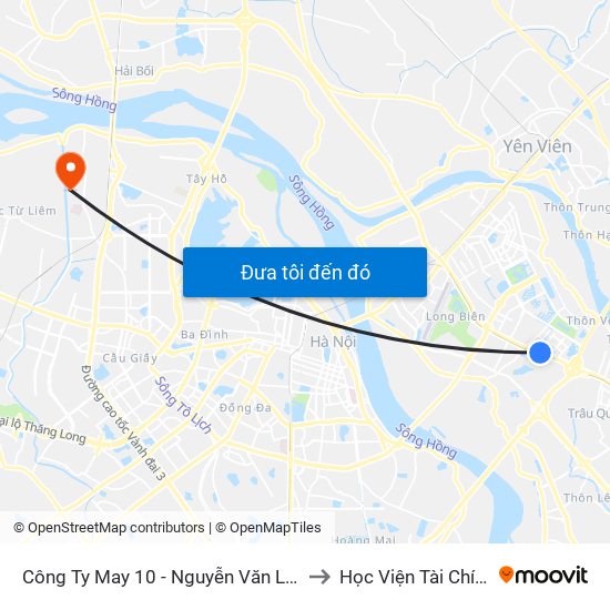 Công Ty May 10 - Nguyễn Văn Linh to Học Viện Tài Chính map