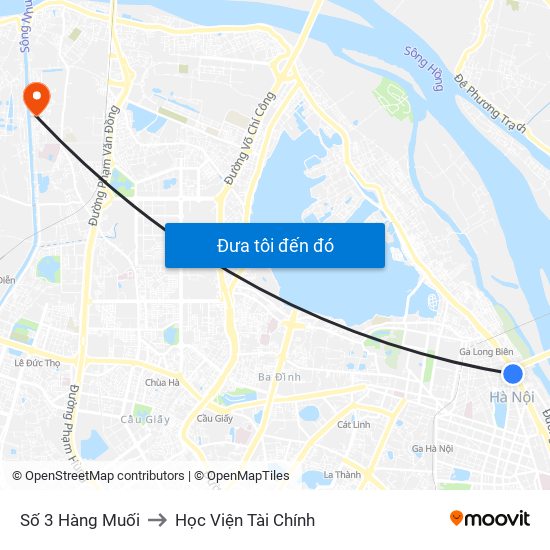 Số 3 Hàng Muối to Học Viện Tài Chính map