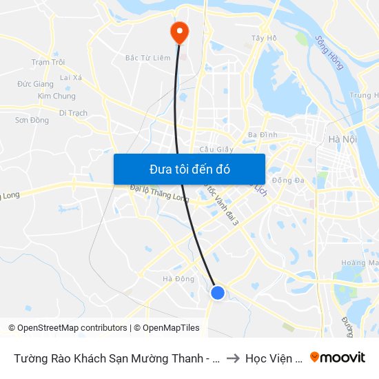 Tường Rào Khách Sạn Mường Thanh - Kđt Xa La - Đường Phúc La to Học Viện Tài Chính map