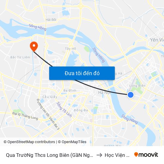 Qua TrườNg Thcs Long Biên (GầN Ngõ 46 Tư ĐìNh) - Cổ Linh to Học Viện Tài Chính map