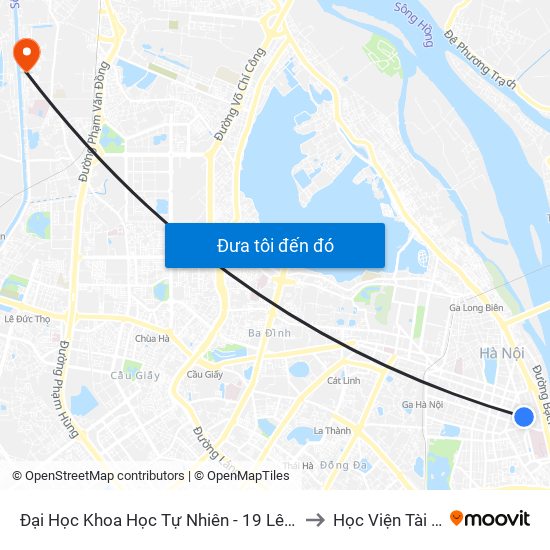 Đại Học Khoa Học Tự Nhiên - 19 Lê Thánh Tông to Học Viện Tài Chính map