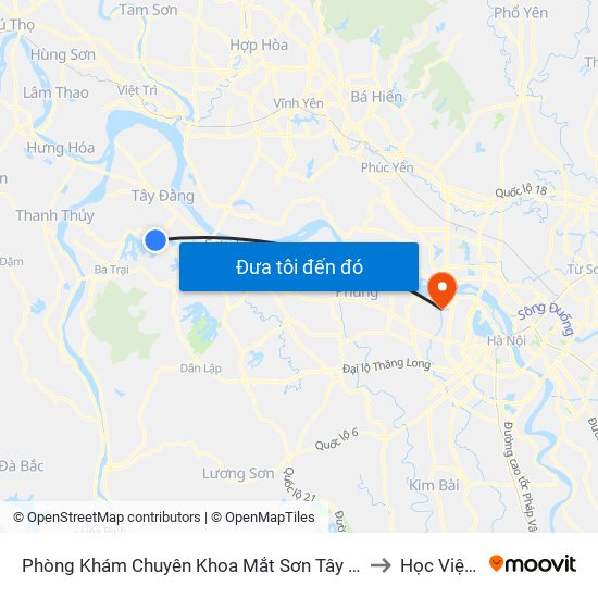 Phòng Khám Chuyên Khoa Mắt Sơn Tây Thôn Liên Minh Xã Thụy An, Đường 413 to Học Viện Tài Chính map