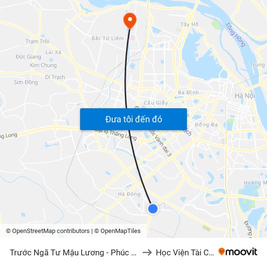 Trước Ngã Tư Mậu Lương - Phúc La 50m to Học Viện Tài Chính map