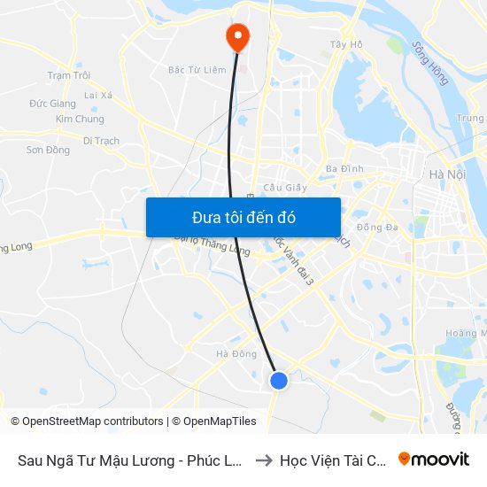 Sau Ngã Tư Mậu Lương - Phúc La 50m to Học Viện Tài Chính map