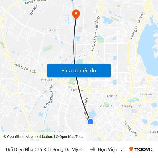 Đối Diện Nhà Ct5 Kđt Sông Đà Mỹ Đình - Phạm Hùng to Học Viện Tài Chính map