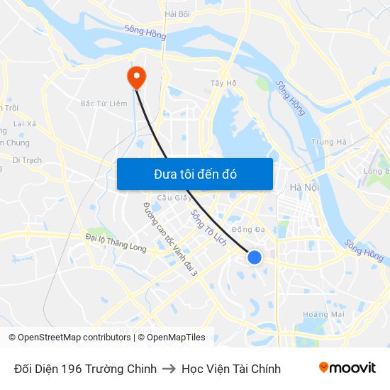 Đối Diện 196 Trường Chinh to Học Viện Tài Chính map