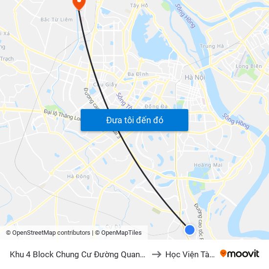 Khu 4 Block Chung Cư Đường Quang Lai (Chiều Đi) to Học Viện Tài Chính map