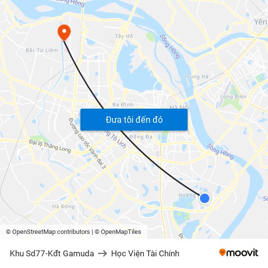 Khu Sd77-Kđt Gamuda to Học Viện Tài Chính map