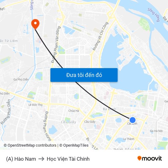 (A) Hào Nam to Học Viện Tài Chính map