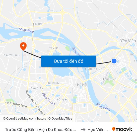 Trước Cổng Bệnh Viện Đa Khoa Đức Giang 15m, Trường Lâm to Học Viện Tài Chính map