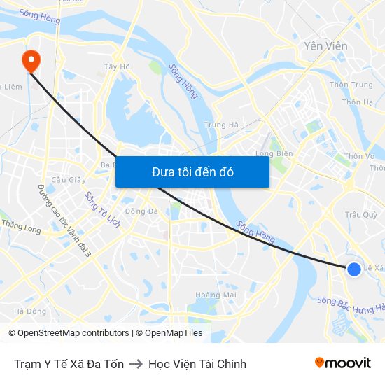 Trạm Y Tế Xã Đa Tốn to Học Viện Tài Chính map