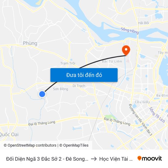 Đối Diện Ngã 3 Đắc Sở 2 - Đê Song Phương to Học Viện Tài Chính map