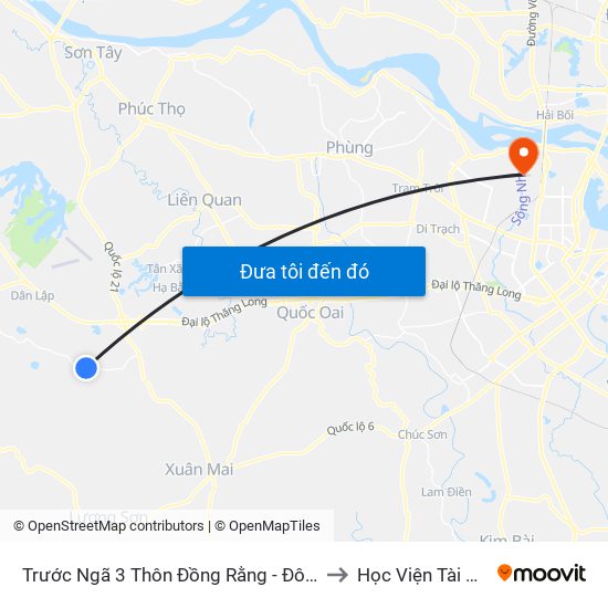 Trước Ngã 3 Thôn Đồng Rằng - Đông Xuân to Học Viện Tài Chính map