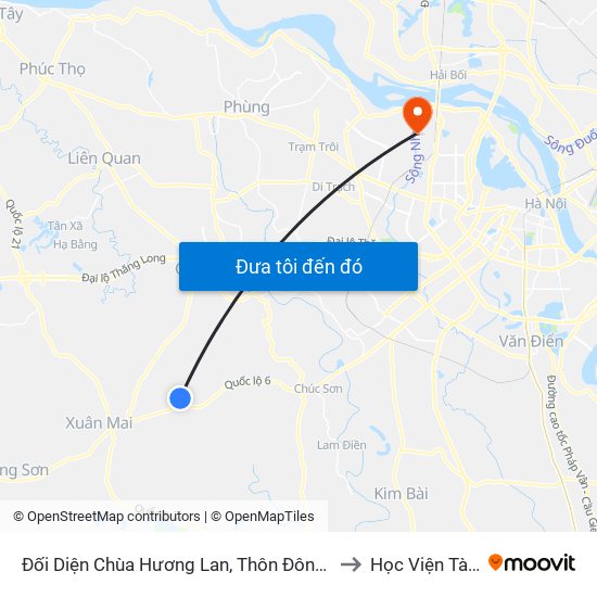 Đối Diện Chùa Hương Lan, Thôn Đông Cựu, Đông Sơn to Học Viện Tài Chính map