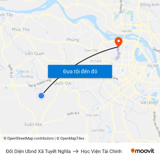 Đối Diện Ubnd Xã Tuyết Nghĩa to Học Viện Tài Chính map