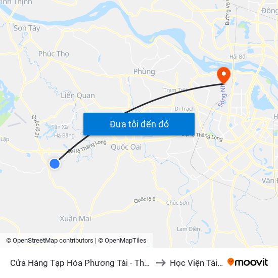 Cửa Hàng Tạp Hóa Phương Tài - Thôn 7 - Phú Cát to Học Viện Tài Chính map