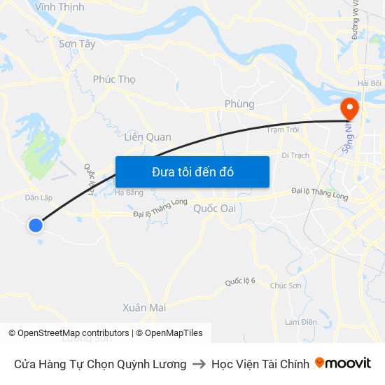 Cửa Hàng Tự Chọn Quỳnh Lương to Học Viện Tài Chính map