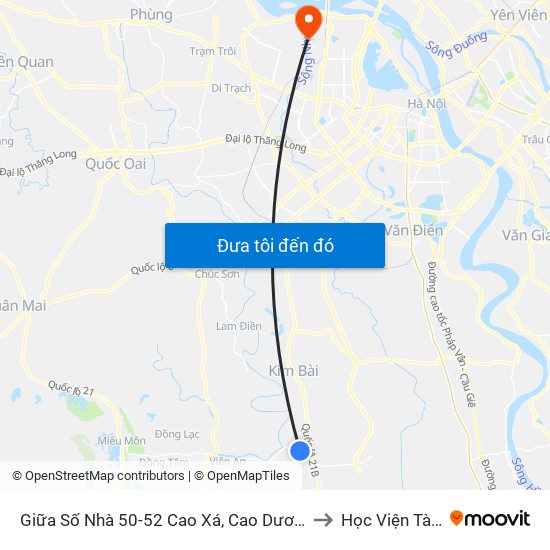 Giữa Số Nhà 50-52 Cao Xá, Cao Dương - Tỉnh Lộ 429 to Học Viện Tài Chính map