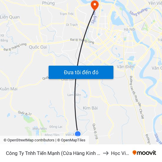 Công Ty Tnhh Tiến Mạnh (Cửa Hàng Kinh Doanh Tôn Tấm Lợp) Thôn Viên Ngoại - Tỉnh Lộ 429 to Học Viện Tài Chính map