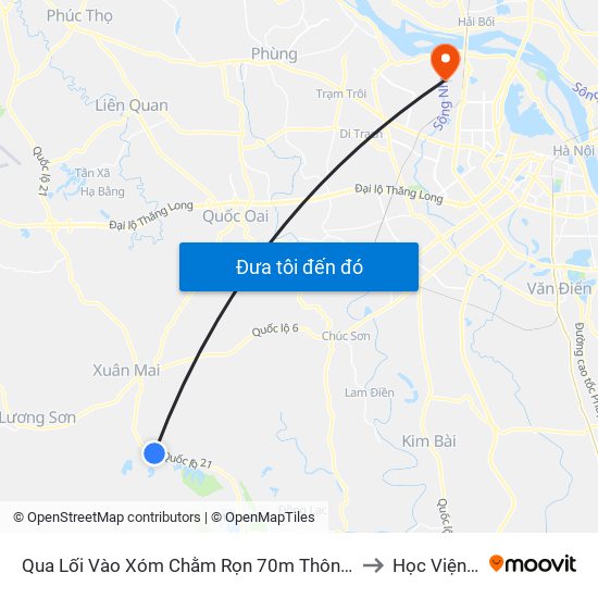Qua Lối Vào Xóm Chằm Rọn 70m Thôn Nam Sơn - Đường Hồ Chí Minh to Học Viện Tài Chính map
