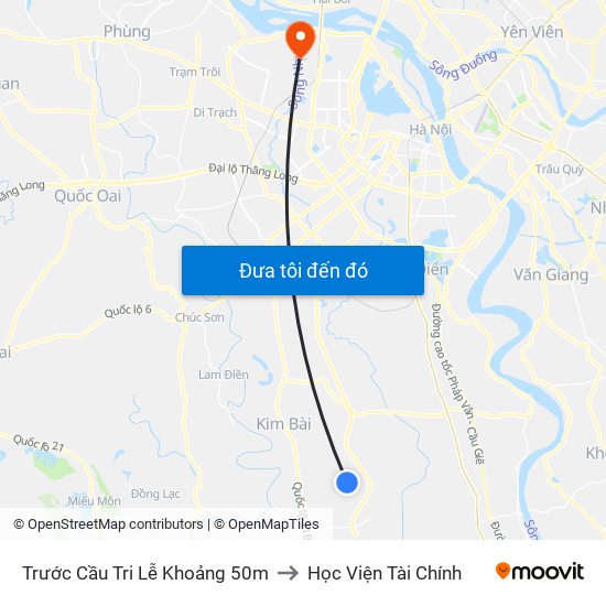 Trước Cầu Tri Lễ  Khoảng 50m to Học Viện Tài Chính map