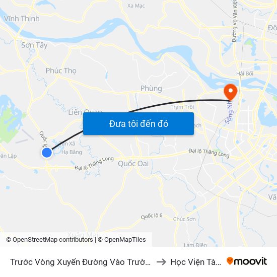 Trước Vòng Xuyến Đường Vào Trường Đh Fpt 70m to Học Viện Tài Chính map