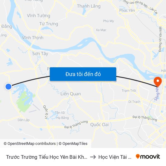 Trước Trường Tiểu Học Yên Bài Khu C, Đt87 to Học Viện Tài Chính map