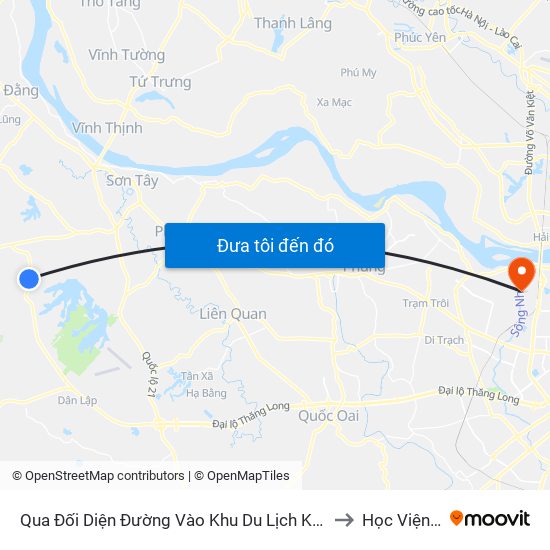 Qua Đối Diện Đường Vào Khu Du Lịch Khoang Sanh, Suối Tiên 50m, Đt87 to Học Viện Tài Chính map