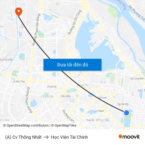 (A) Cv Thống Nhất to Học Viện Tài Chính map